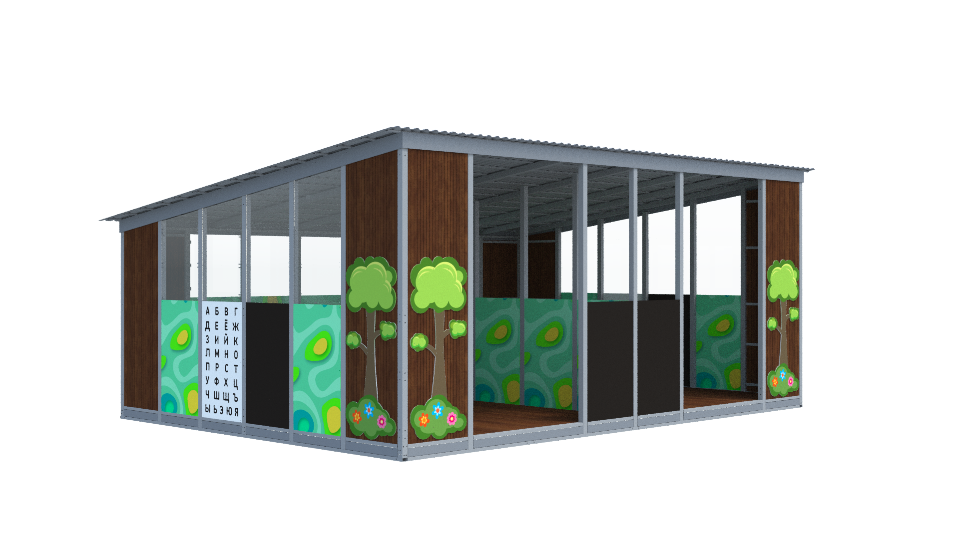 Теневой навес двойной (8х6) ТН006